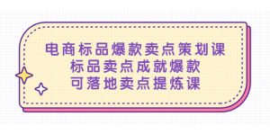 电商标品爆款卖点策划课，标品卖点成就爆款，可落地卖点提炼课副业资源库-时光-中创中赚-福缘-冒泡创业网实操副业项目教程和创业项目大全副业资源库