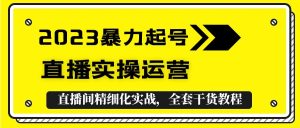 2023暴力起号+直播实操运营，全套直播间精细化实战，全套干货教程！副业资源库-时光-中创中赚-福缘-冒泡创业网实操副业项目教程和创业项目大全副业资源库