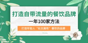 打造自带流量的餐饮品牌：一年100家方法 打造年轻人“社交属性”餐饮的品牌副业资源库-时光-中创中赚-福缘-冒泡创业网实操副业项目教程和创业项目大全副业资源库