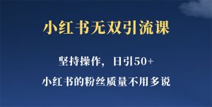 小红书无双课一天引50+女粉，不用做视频发视频，小白也很容易上手拿到结果副业资源库-时光-中创中赚-福缘-冒泡创业网实操副业项目教程和创业项目大全副业资源库