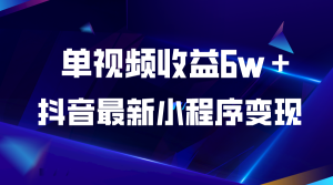 抖音最新小程序变现项目，单视频收益6w＋副业资源库-时光-中创中赚-福缘-冒泡创业网实操副业项目教程和创业项目大全副业资源库