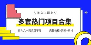 黄岛主副业多套热门项目合集：日入几十到几百不等（完整教程+资料+素材）副业资源库-时光-中创中赚-福缘-冒泡创业网实操副业项目教程和创业项目大全副业资源库