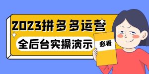 2023拼多多·运营：14节干货实战课，拒绝-口嗨，全后台实操演示副业资源库-时光-中创中赚-福缘-冒泡创业网实操副业项目教程和创业项目大全副业资源库