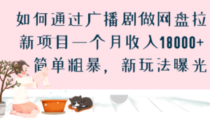 如何通过广播剧做网盘拉新项目一个月收入18000+，简单粗暴，新玩法曝光副业资源库-时光-中创中赚-福缘-冒泡创业网实操副业项目教程和创业项目大全副业资源库