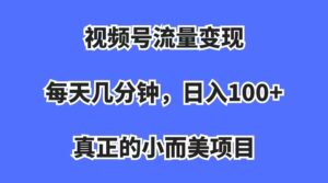 视频号流量变现，每天几分钟，收入100+，真正的小而美项目副业资源库-时光-中创中赚-福缘-冒泡创业网实操副业项目教程和创业项目大全副业资源库