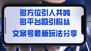 文案号最新玩法分享，视觉＋听觉＋感觉，多方位引人共鸣，多平台疯狂吸粉副业资源库-时光-中创中赚-福缘-冒泡创业网实操副业项目教程和创业项目大全副业资源库