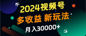 2024视频号多收益新玩法，月入3w+，新手小白都能简单上手！副业资源库-时光-中创中赚-福缘-冒泡创业网实操副业项目教程和创业项目大全副业资源库